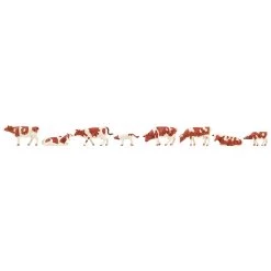 Faller HO 8 Cows Brown And White