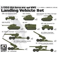 AFV Club SE73517 1/350 USA Korea War And WW2 Landing Vehicle Set Plastic Model Kit