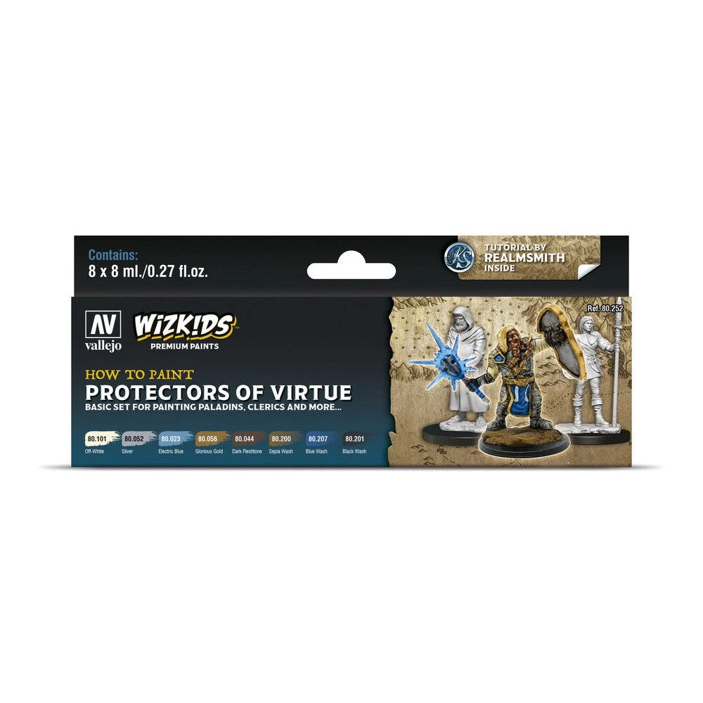 Vallejo 80252 Wizkids Premium Set Protectors Of Virtue Acrylic Paint Set 8 Colour Set