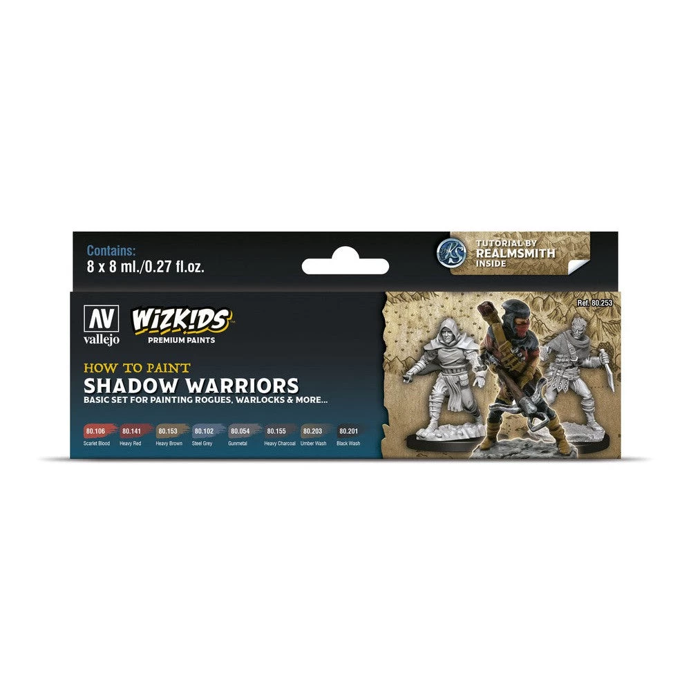 Vallejo 80253 Wizkids Premium Set Shadow Warriors Acrylic Paint Set 8 Colour Set