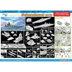 Dragon 1062 1/350 German Battleship Scharnhorst 1940 Plastic Model Kit