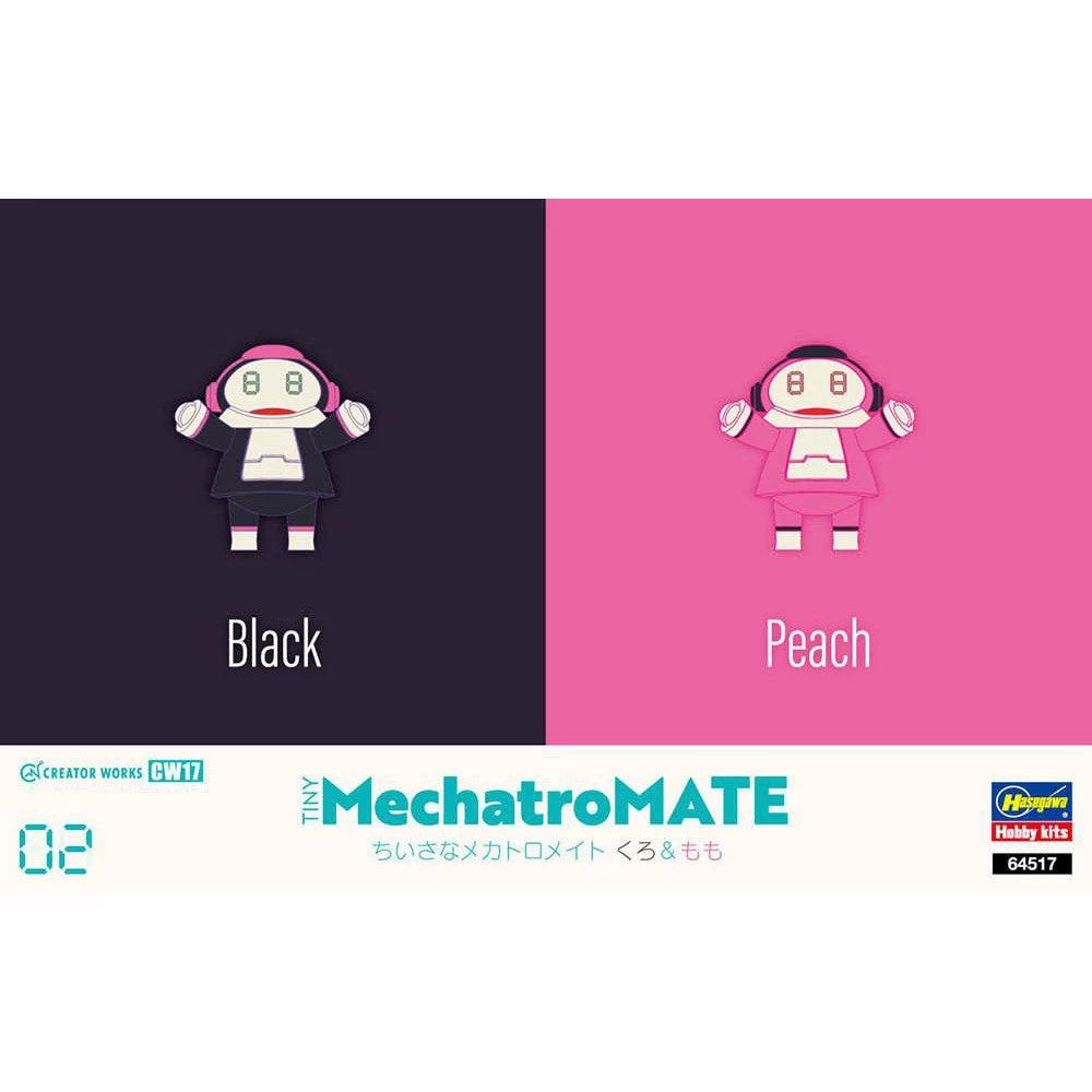 Hasegawa Tiny MechatroMATE No.02 Black And Peach Two Kits In The Box