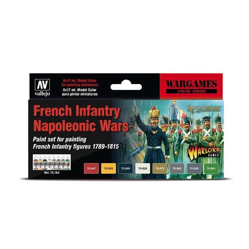 Vallejo 70164 Model Colour Wargames French Infantry Napoleonic Wars 8 Colour Acrylic Paint Set